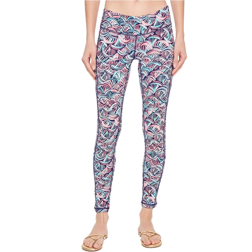 Lily Pulitzer Luxletic Neptune Net Leggings Bright Weekender Pink Blue